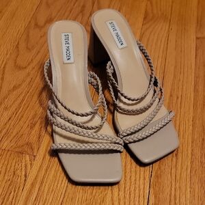 Steve Madden Taupe Braided Heels